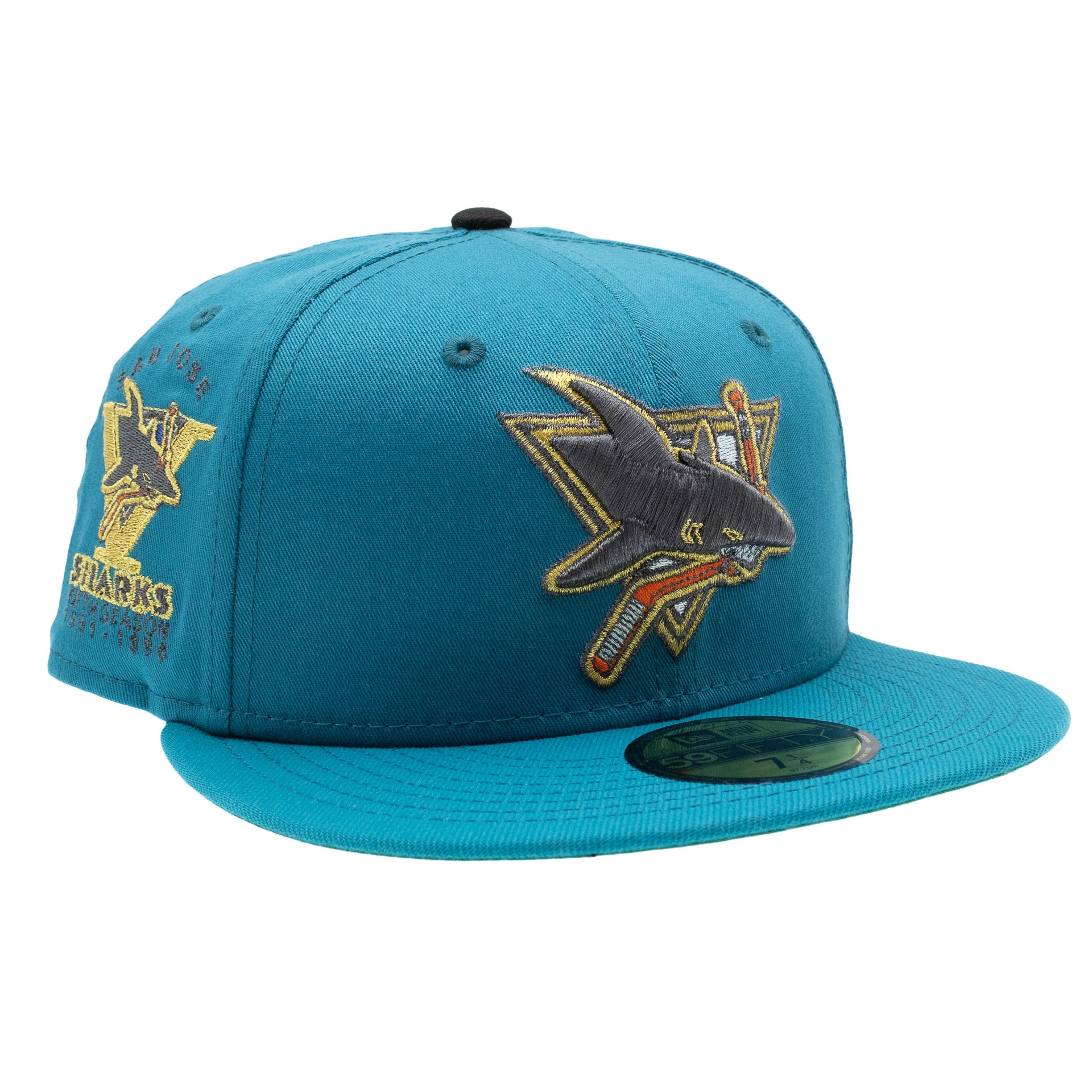 San Jose Sharks 5th Anniversary 59FIFTY Fitted NHL Cap Teal