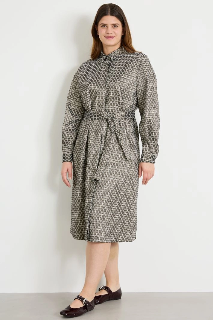 Lurex jacquard shirt dress - GOLD
