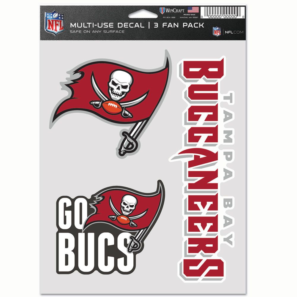 Tampa Bay Buccaneers Multi-Use NFL Decals Set (3 Pcs.)
