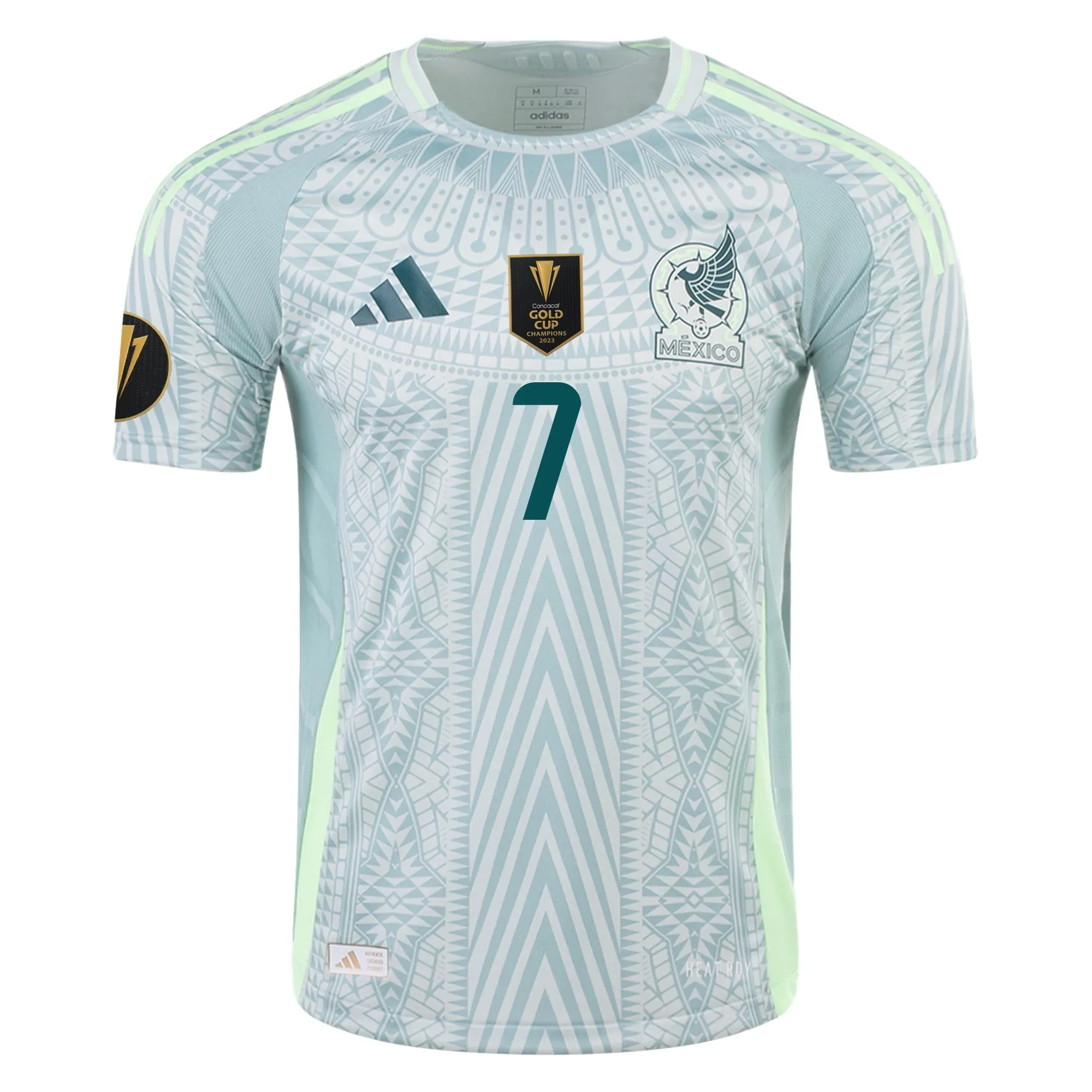Gilberto Mora Mexico Authentic Away Jersey 24/25 w/ Gold Cup 2025 Patches (Linen Green)