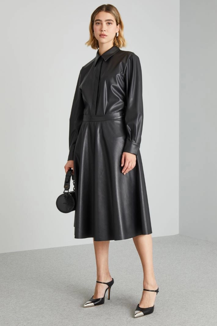 Coated jersey shirt - BLACK