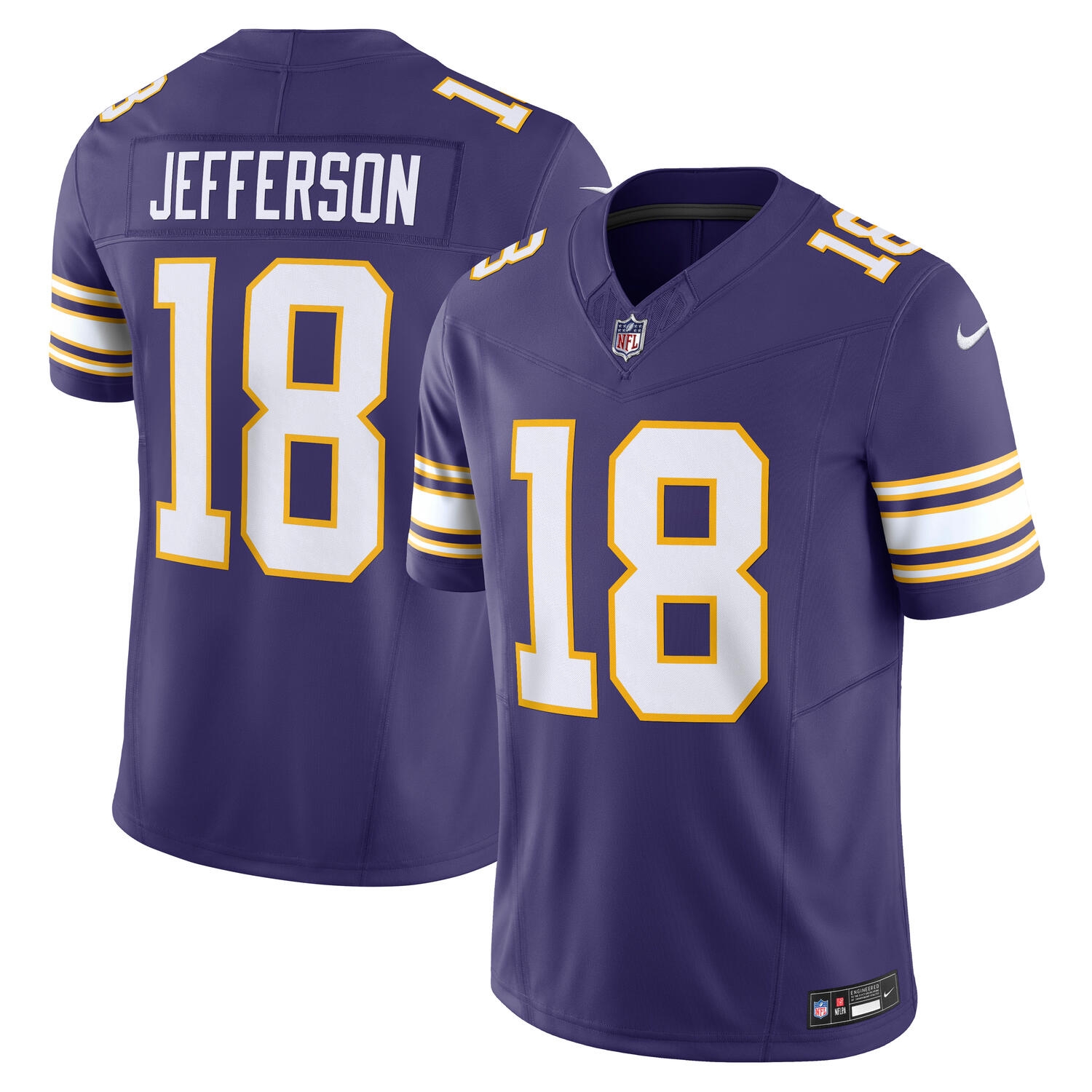 Justin Jefferson #18 Minnesota Vikings Classic Nike Vapor F.U.S.E. Limited NFL Jersey Purple