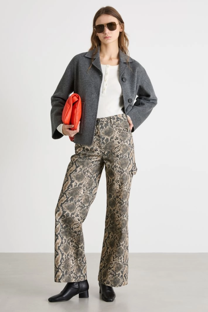 Single-breasted jacket with patch pockets - GREY