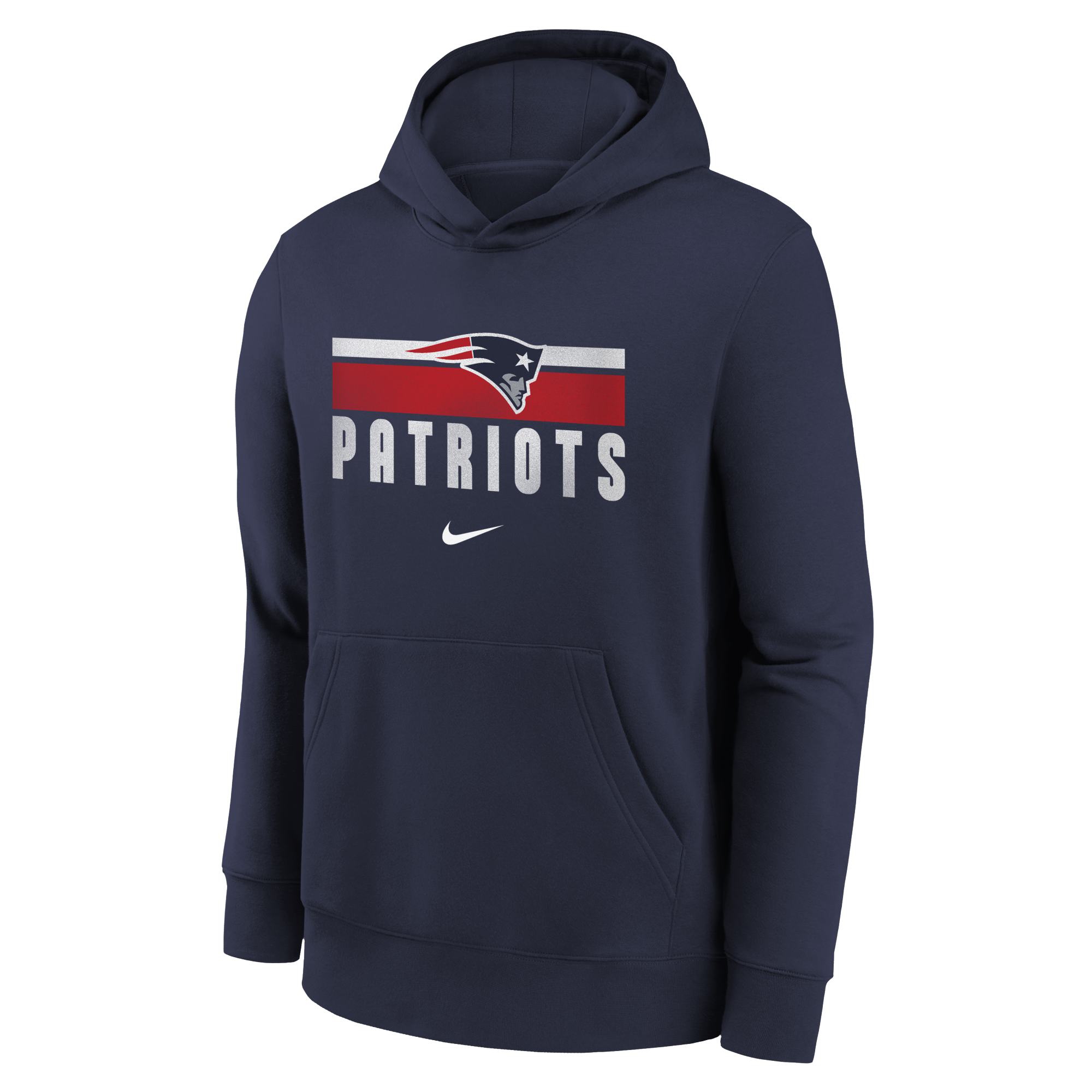 New England Patriots NFL Team Stripes Nike Club Hoodie (YOUTH)