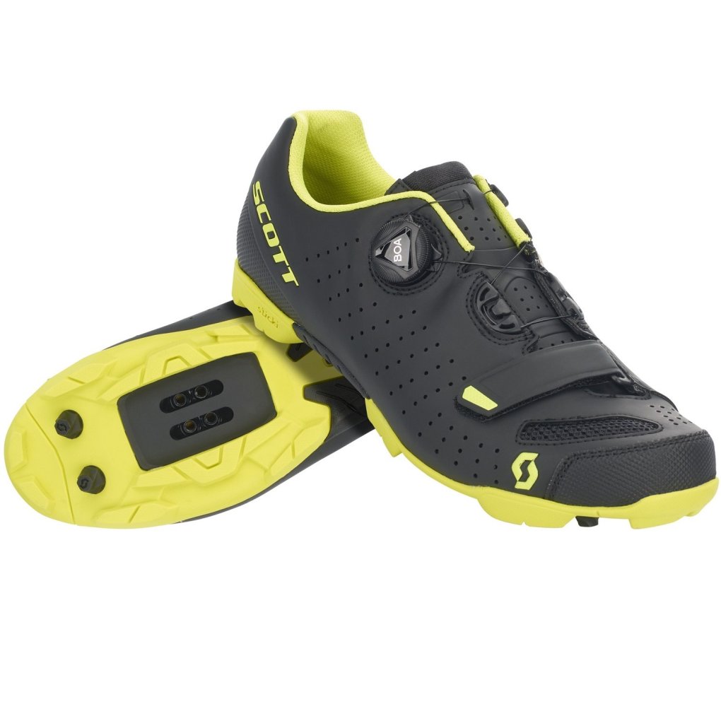 SCOTT MTB Comp BOA® Shoes Men - matt black/sulphur yellow
