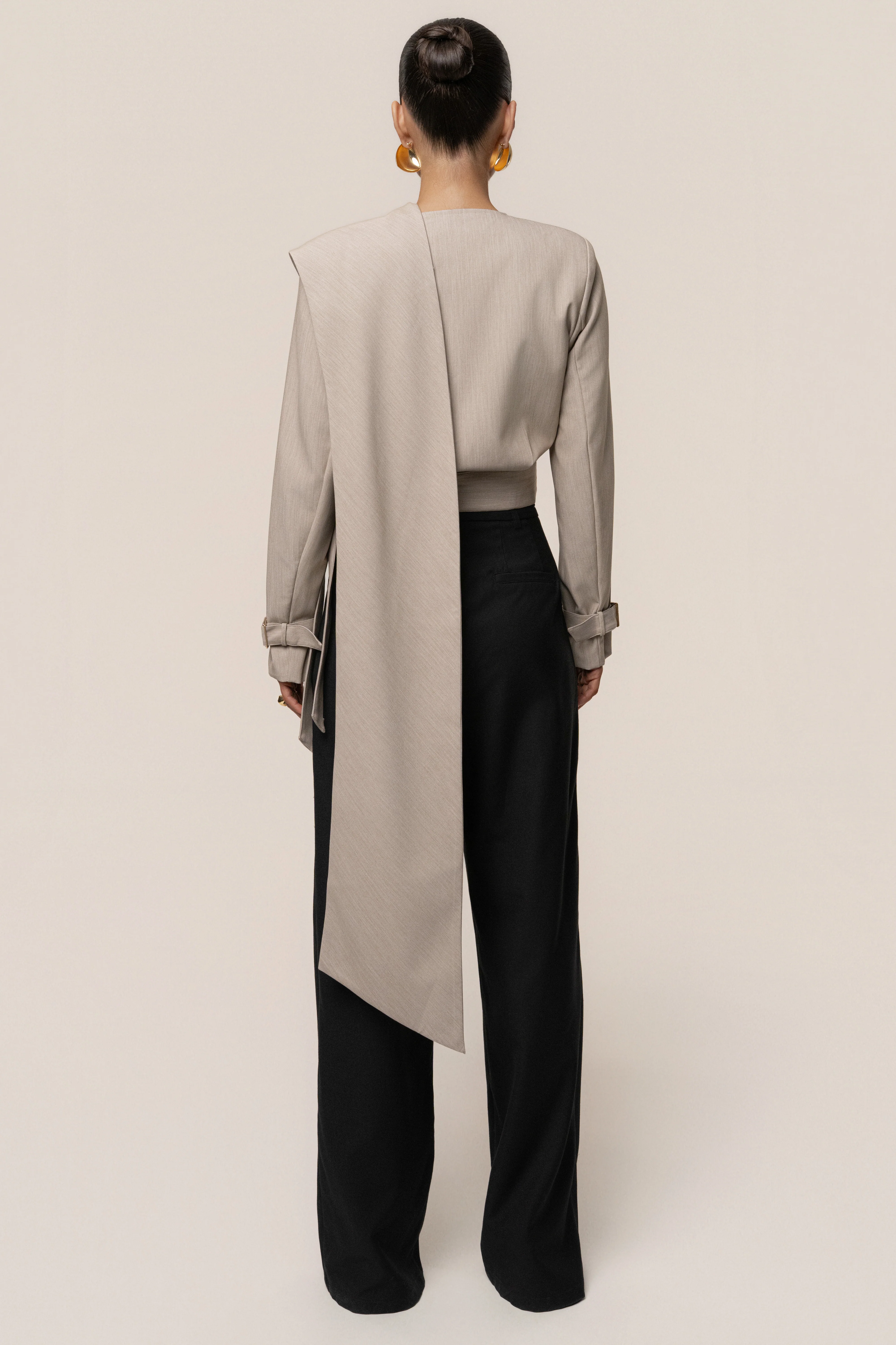 Stone Aligned Scarf Top
