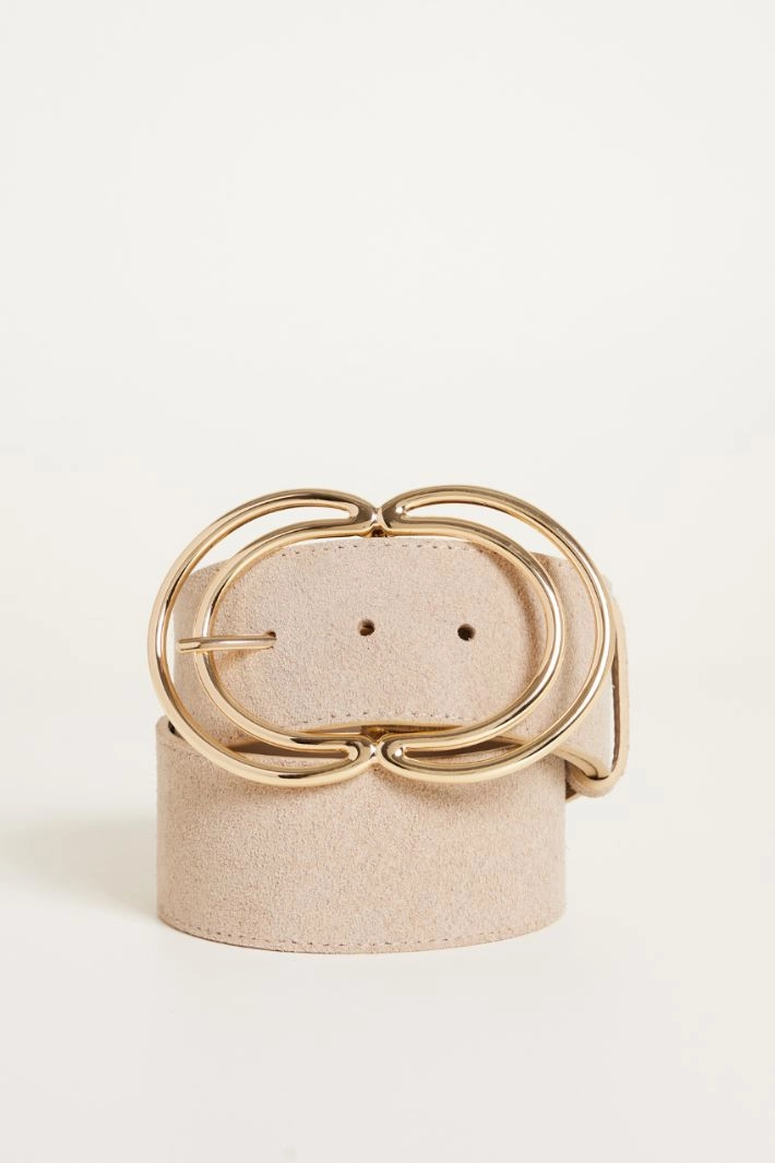 Sculptural buckle belt - BEIGE