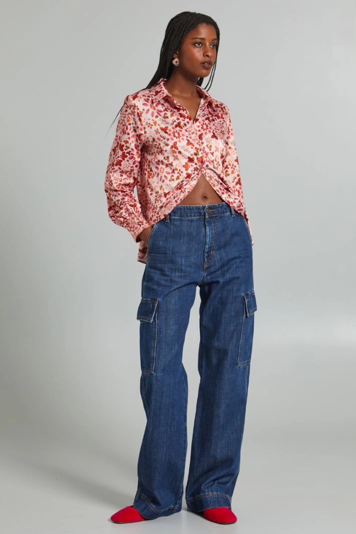 Fluid satin shirt - PINK