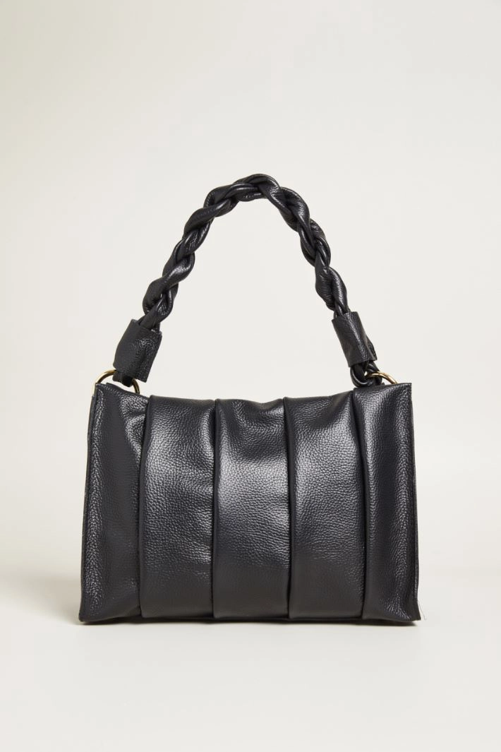 Leather Boston bag - BLACK