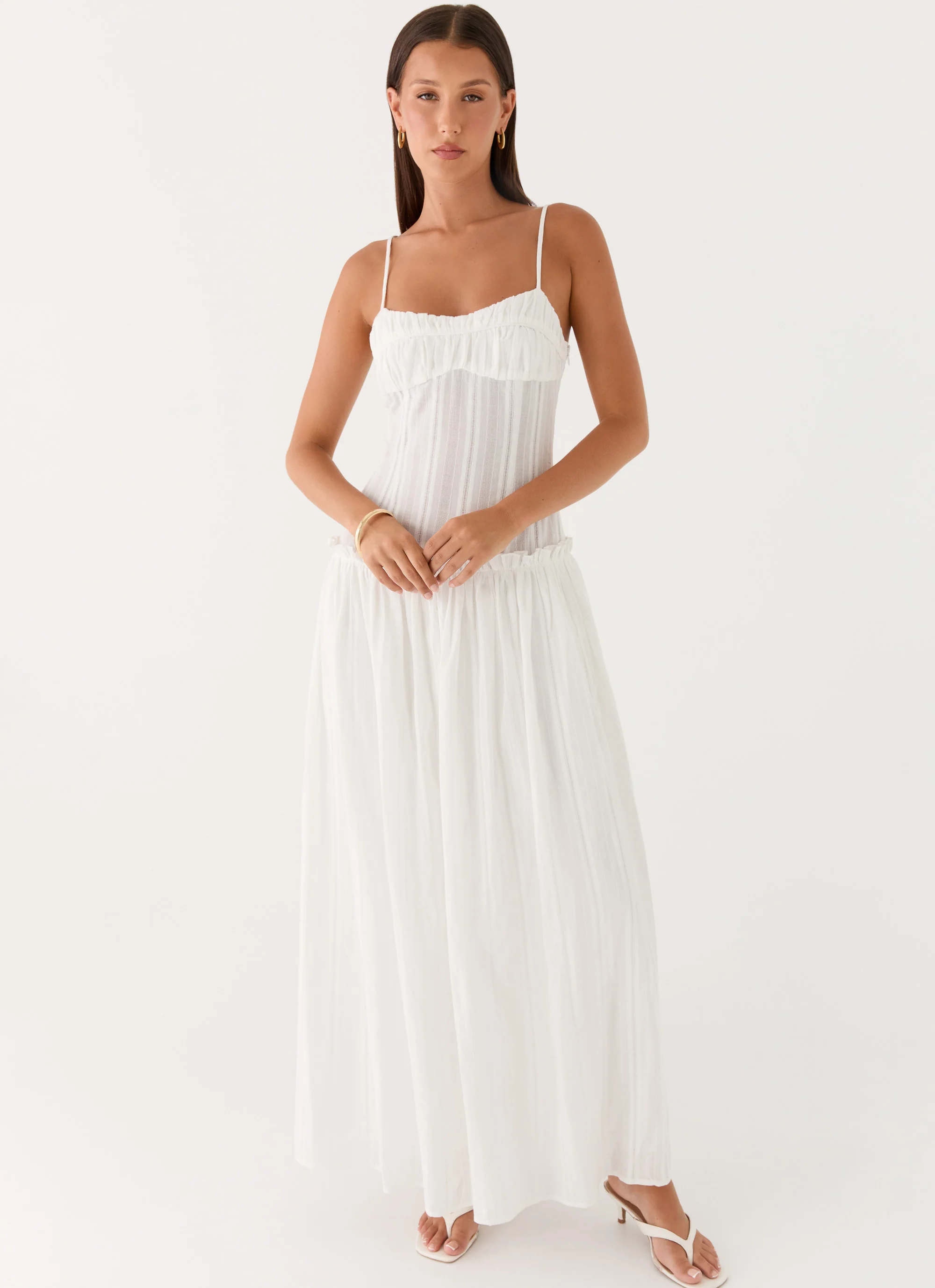 Jacinda Drop Waist Maxi Dress - Ivory