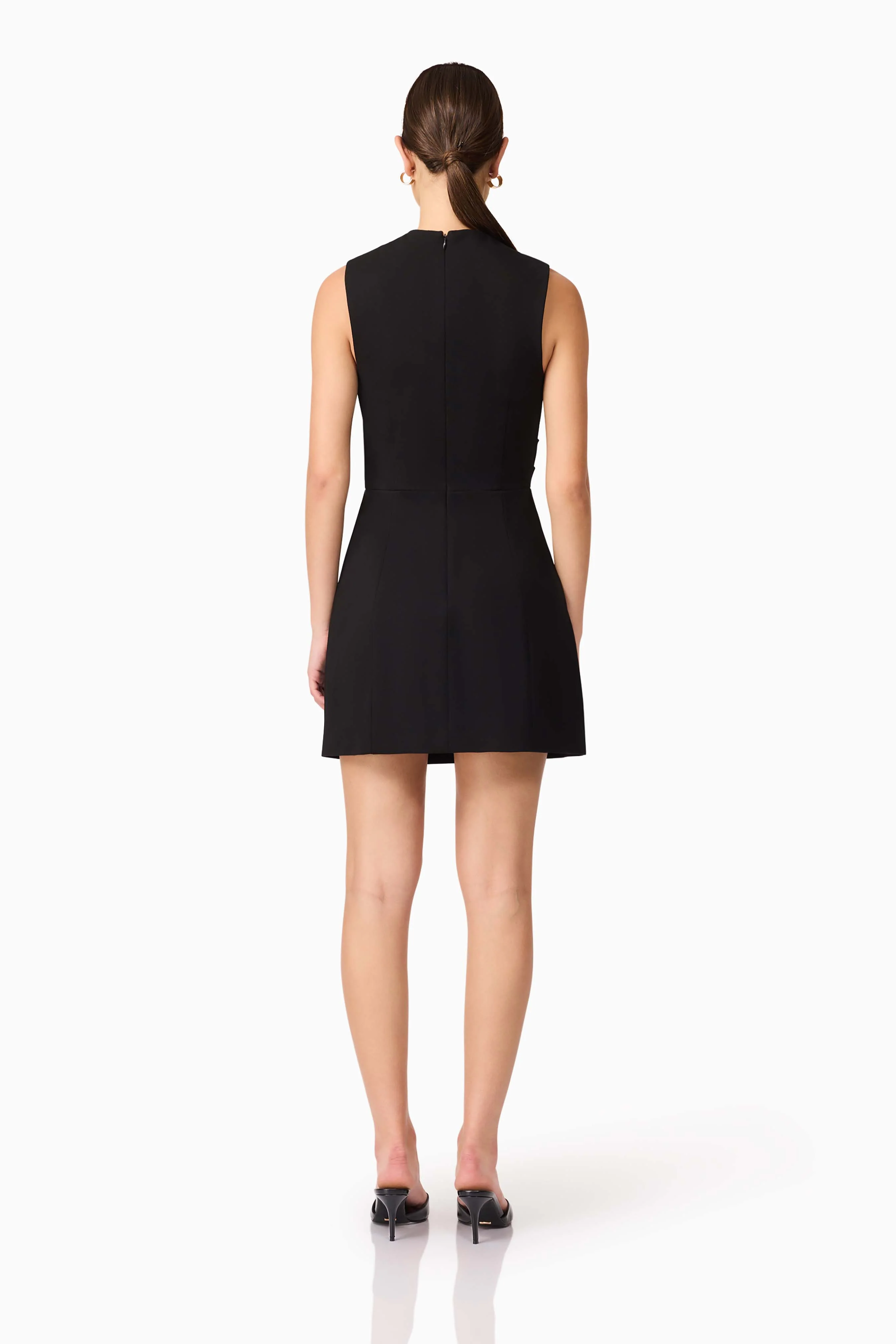 Alina Asymmetrical Mini Dress in Black