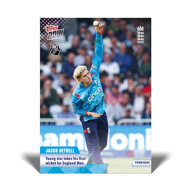 Jacob Bethell - Young star takes his first wicket for England - 23/24 ECB TOPPS NOW® Card 25