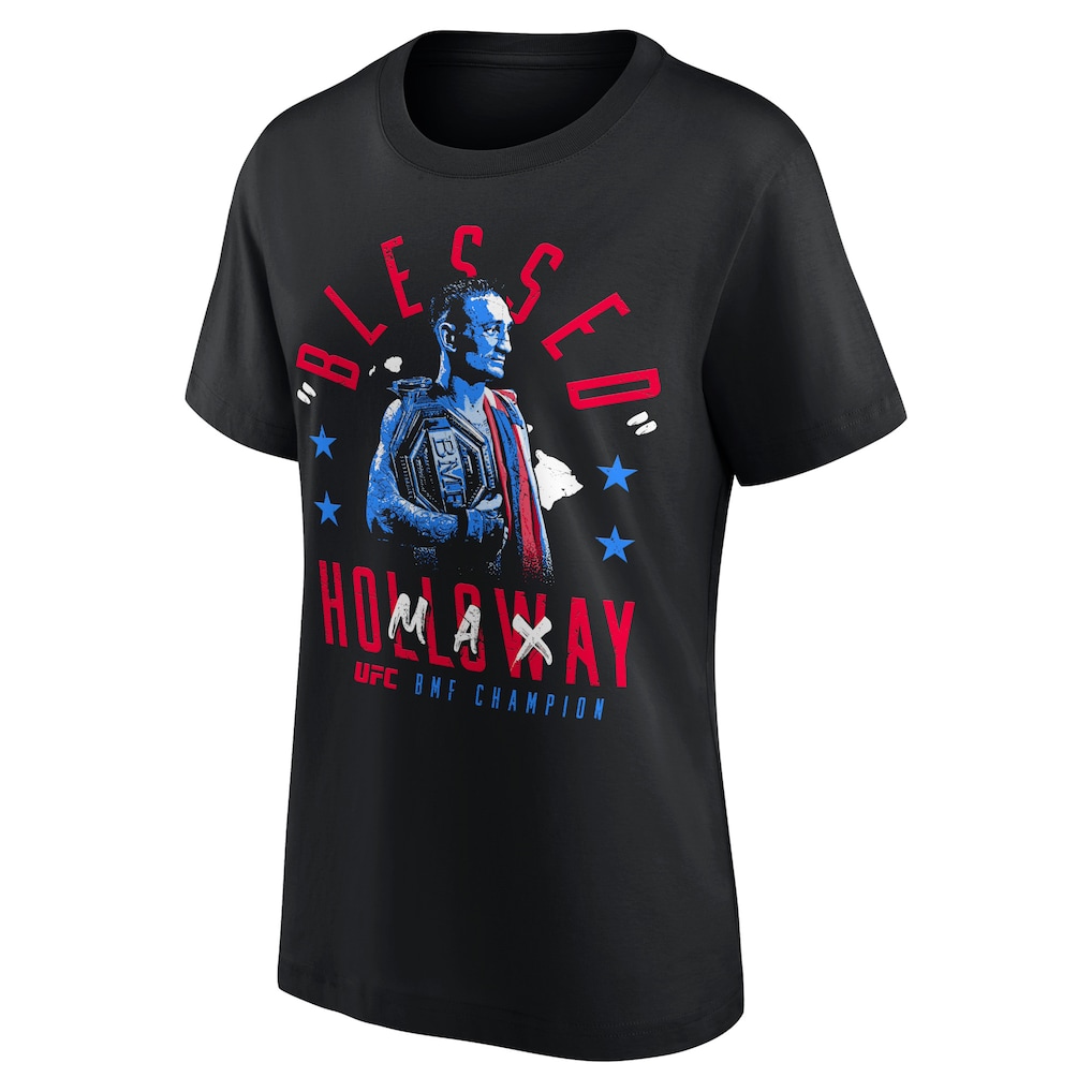 UFC Max Holloway Blessed BMF Champion T-Shirt - Black - Womens