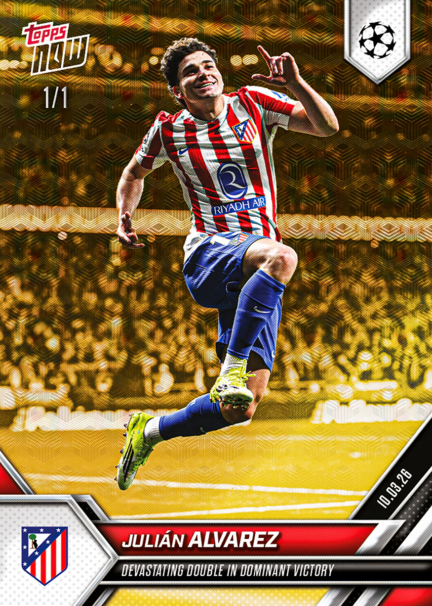Julián Alvarez - 2025-26 UCL Topps NOW® - Card 103 - PR: 696