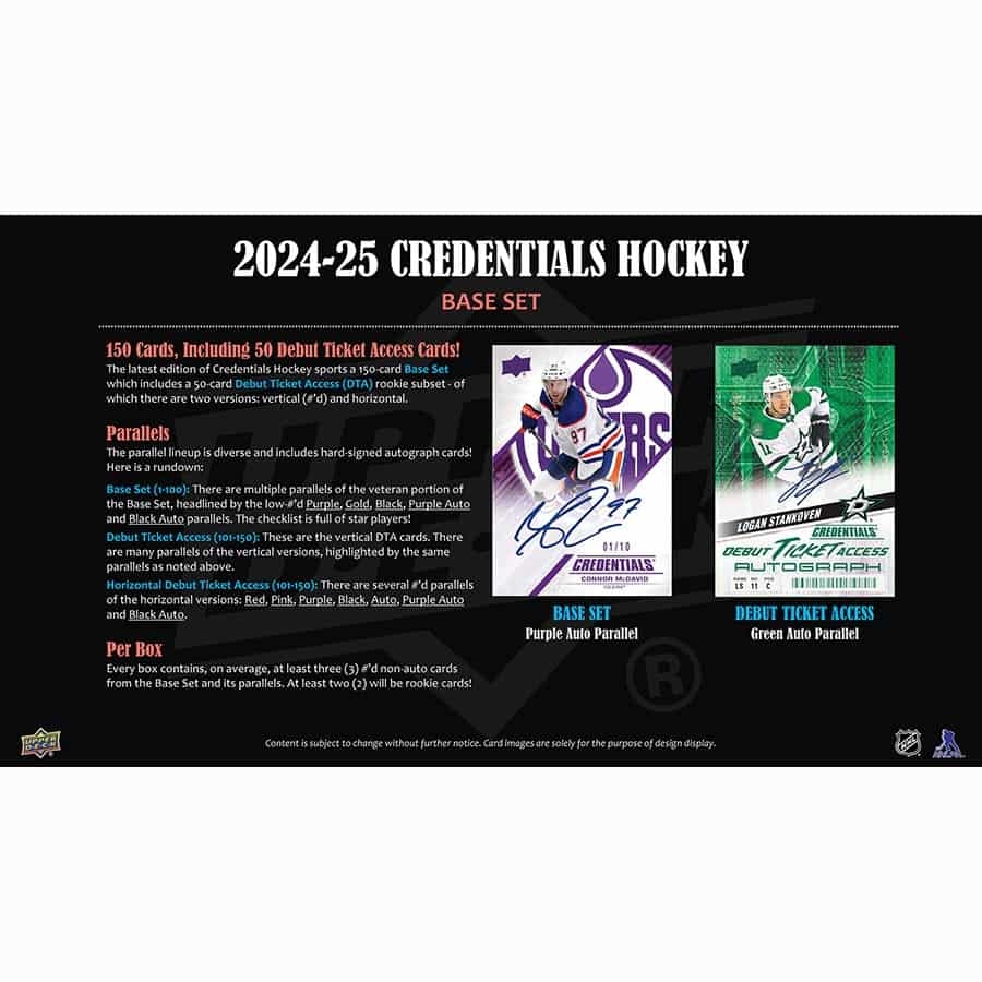 2024/25 Upper Deck Credentials Hockey NHL Hobby Box