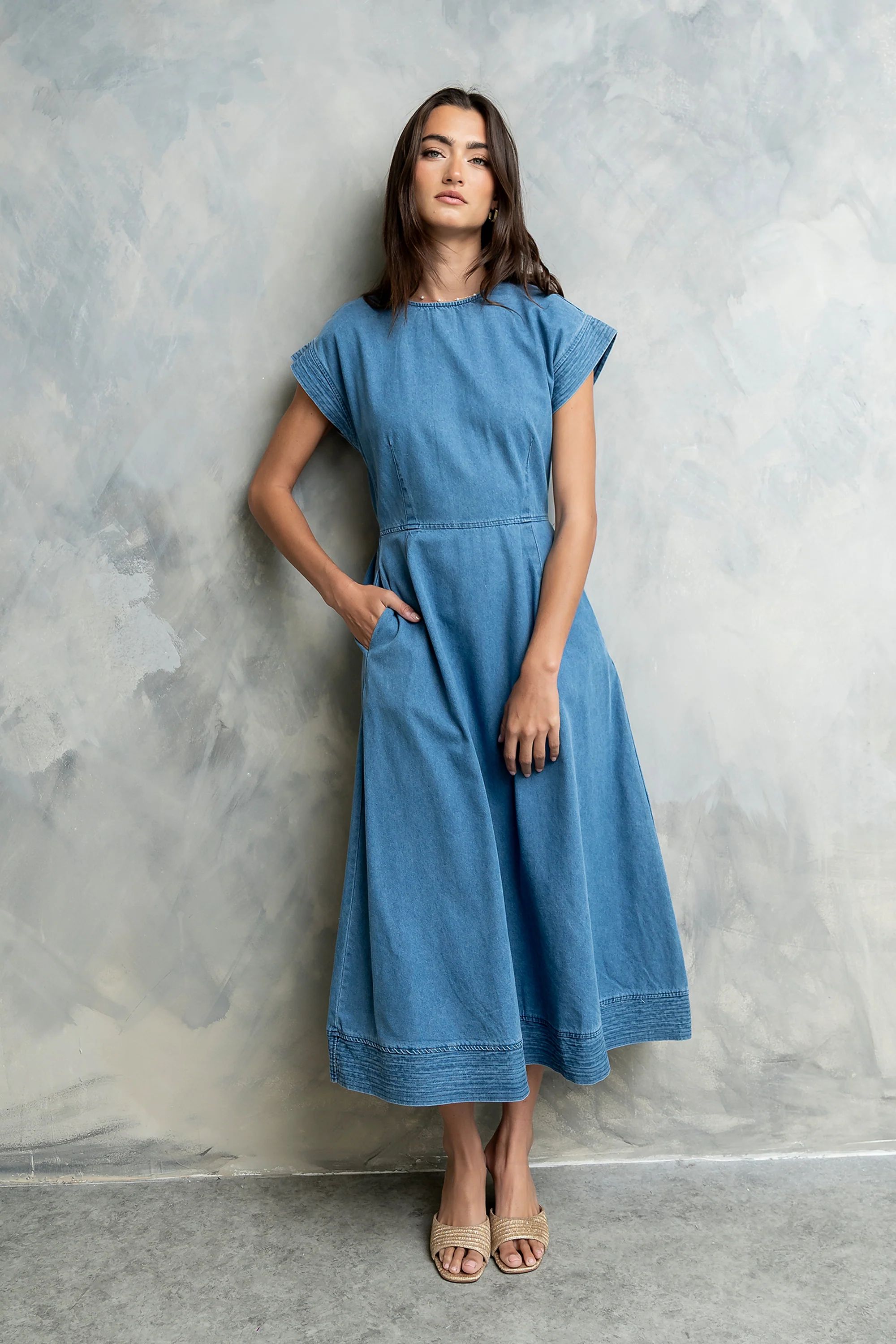 Louis Denim Midi Dress