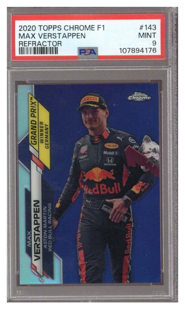 2020 TOPPS CHROME F1 MAX VERSTAPPEN #143 REFRACTOR PSA 9