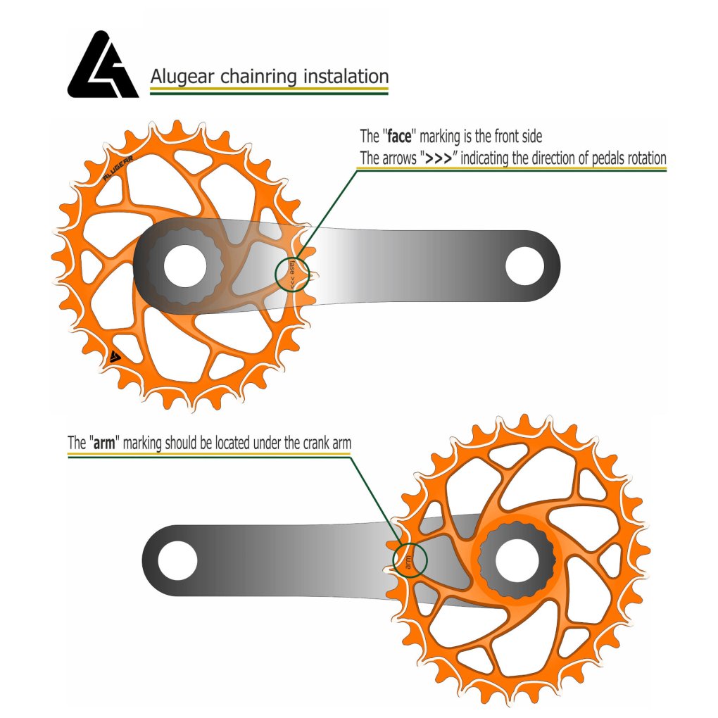 Alugear ELM Narrow Wide Chainring - Oval - for Race Face Cinch Direct Mount