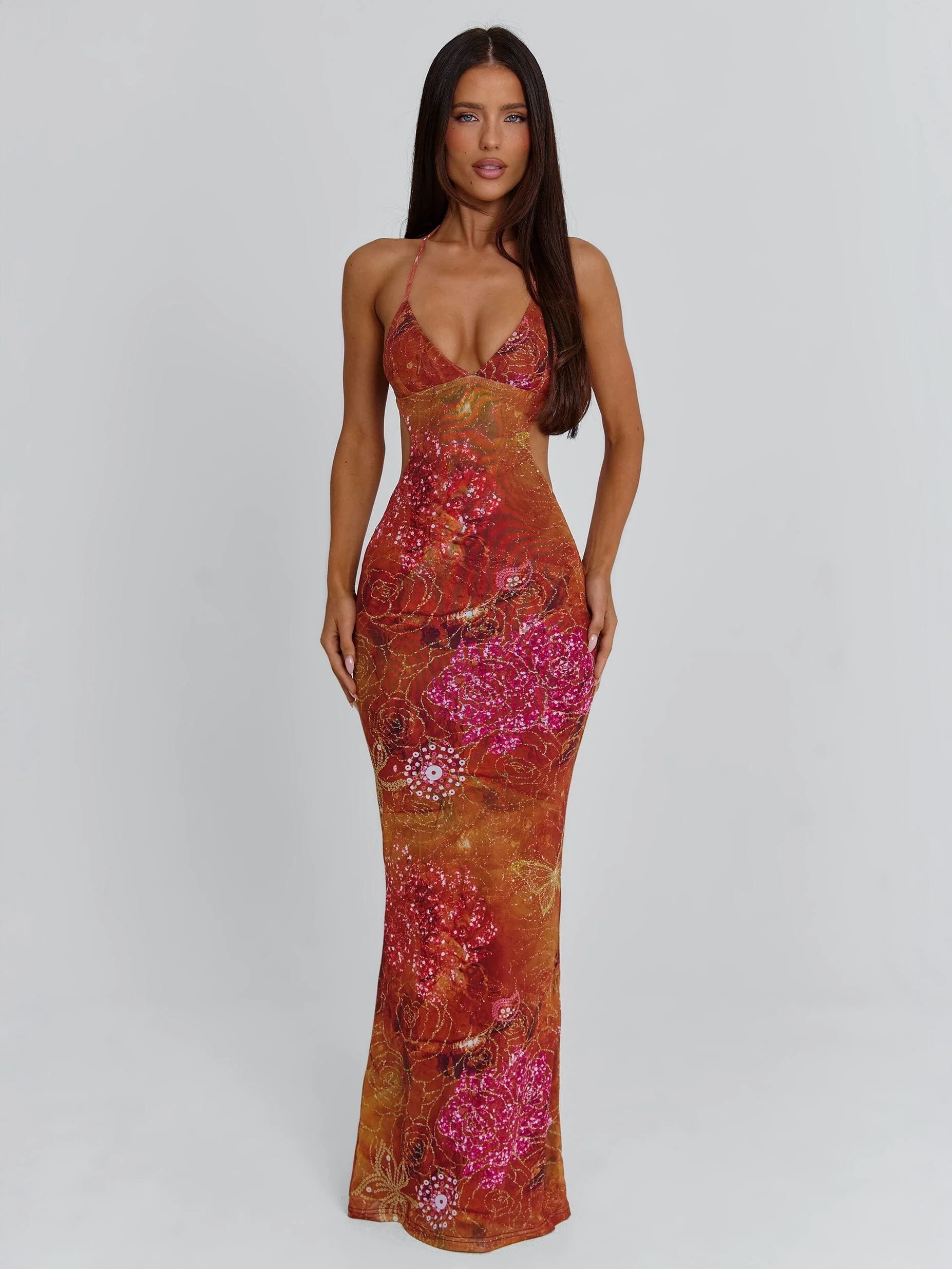 Esmeralda Maxi Dress Golden Crystal