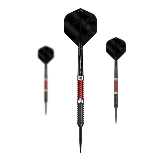 Mission Llew Bevan Black Red Electro Steel Darts - 23g