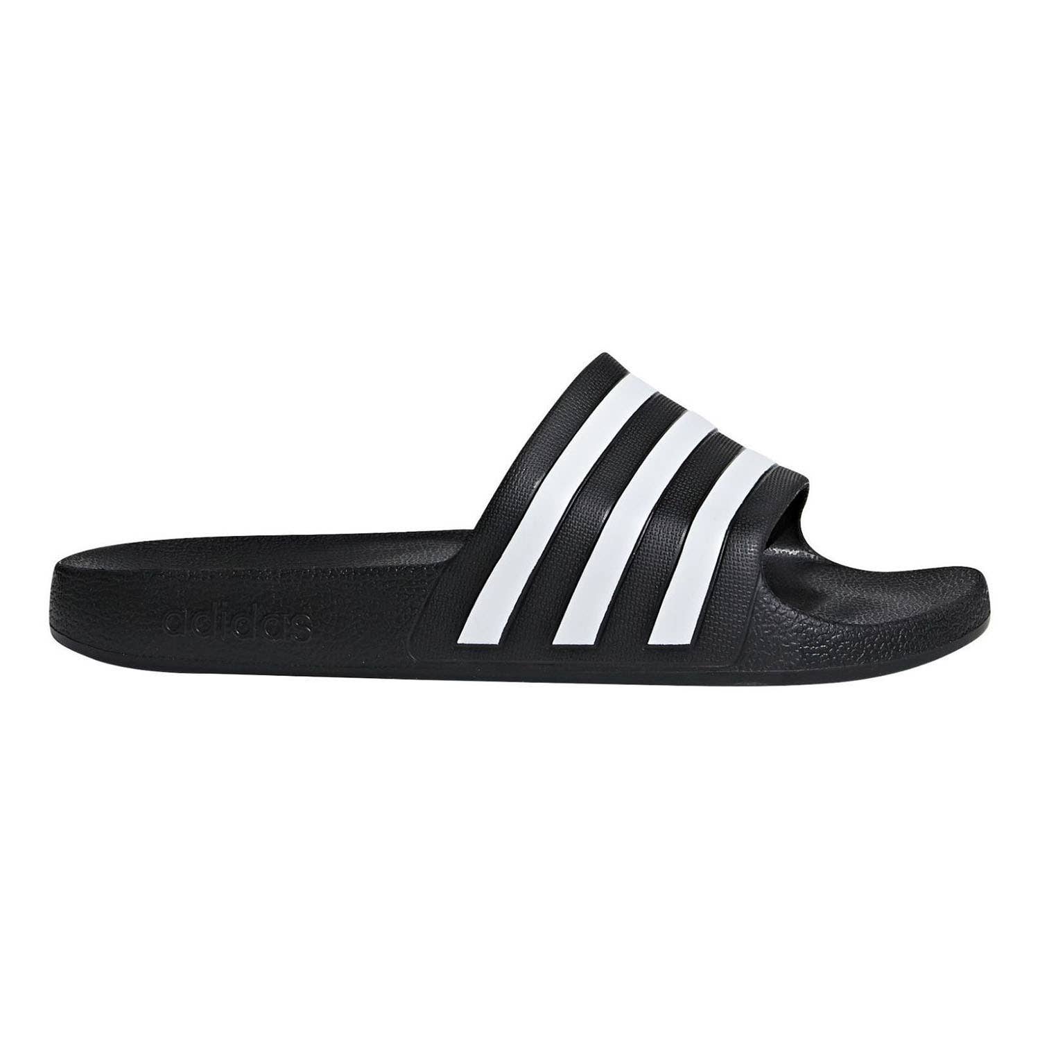 UNISEX BLACK AND WHITE ADIDAS ADILETTE AQUA SLIDES