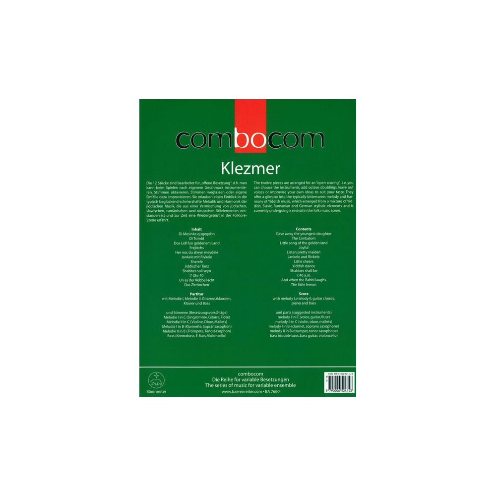 Bärenreiter combocom Klezmer – Thomann Ireland