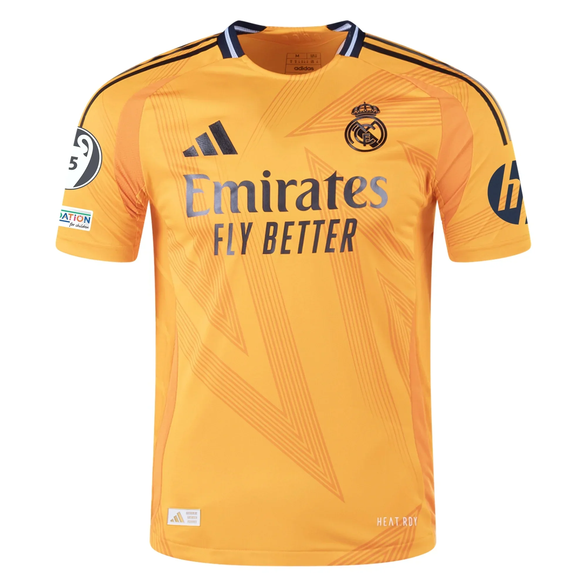 Real Madrid Authentic Federico Valverde Away Jersey w/ Champions League Patches 24/25 (Crew Orange)