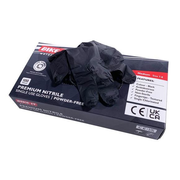 Bike It Disposable Powder-Free Nitrile Workshop Gloves 3.2 g, L, 100 pieces UniversalRef: BIK0030 / GLVNTR002