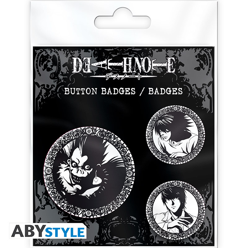 DEATH NOTE Badge Pack Light, L & Ryuk