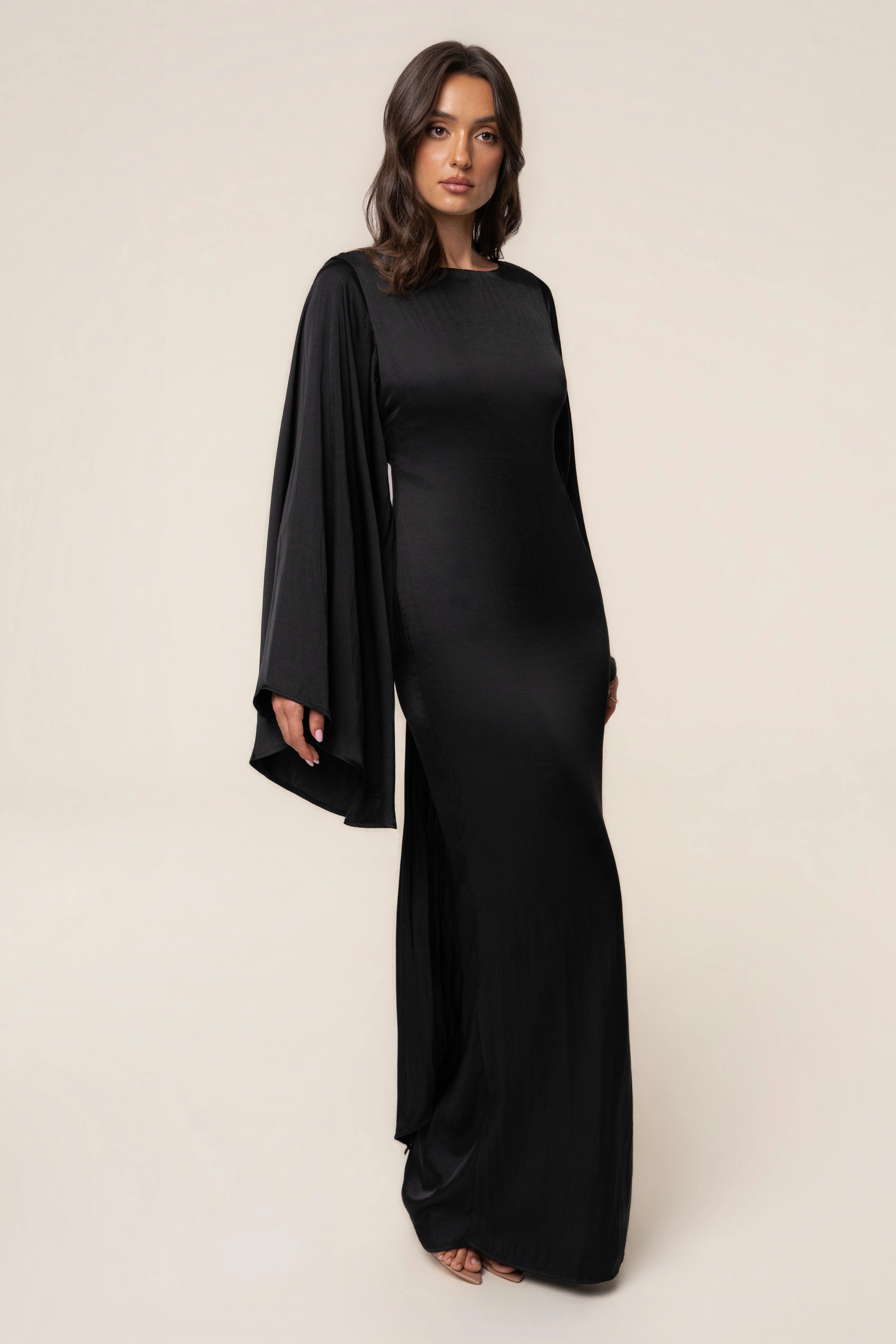 Black Soft Current Maxi Dress