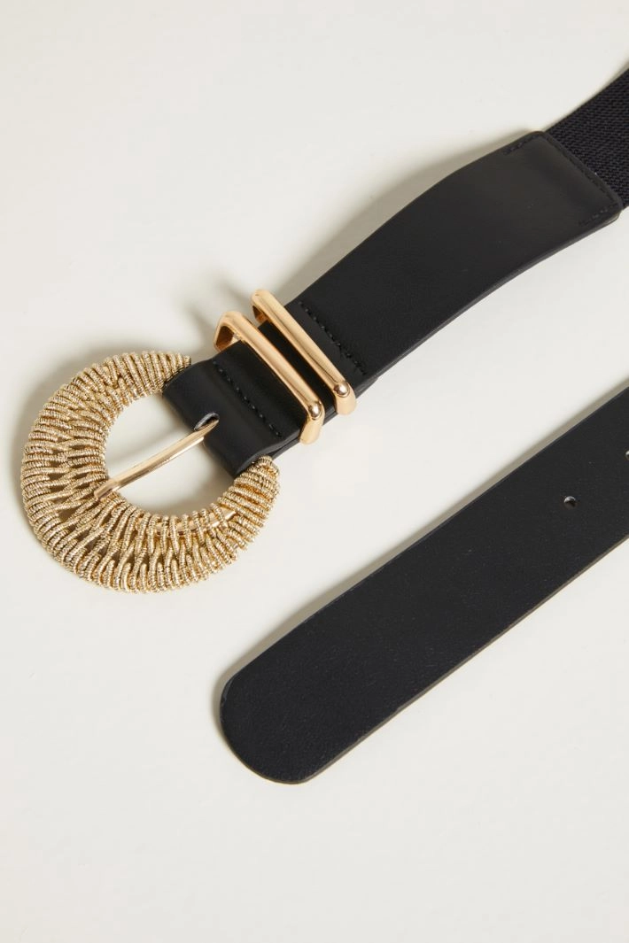 Half-moon buckle belt - BLACK