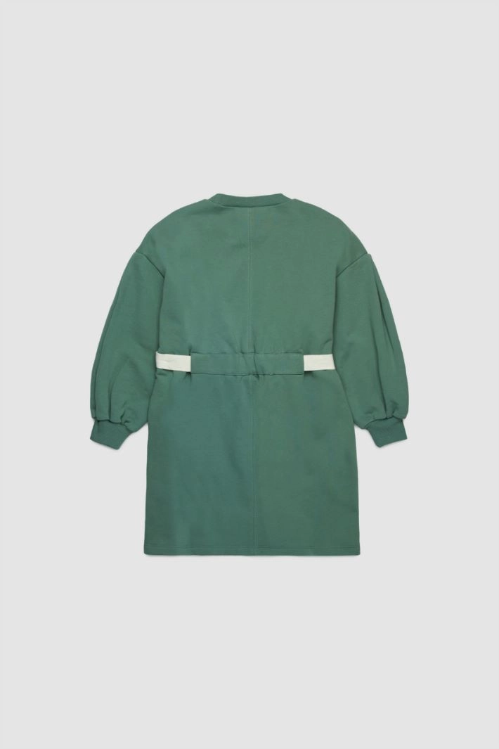 Maxi-sweater dress with belt KID - GREEN