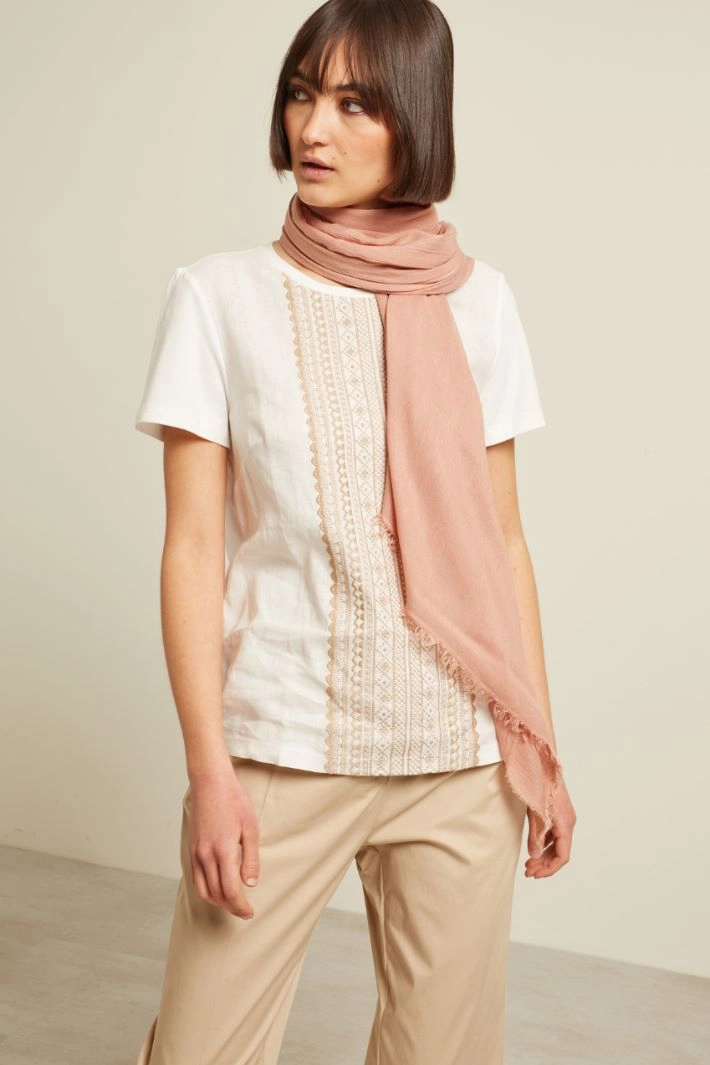 Gauze stole - POWDER PINK