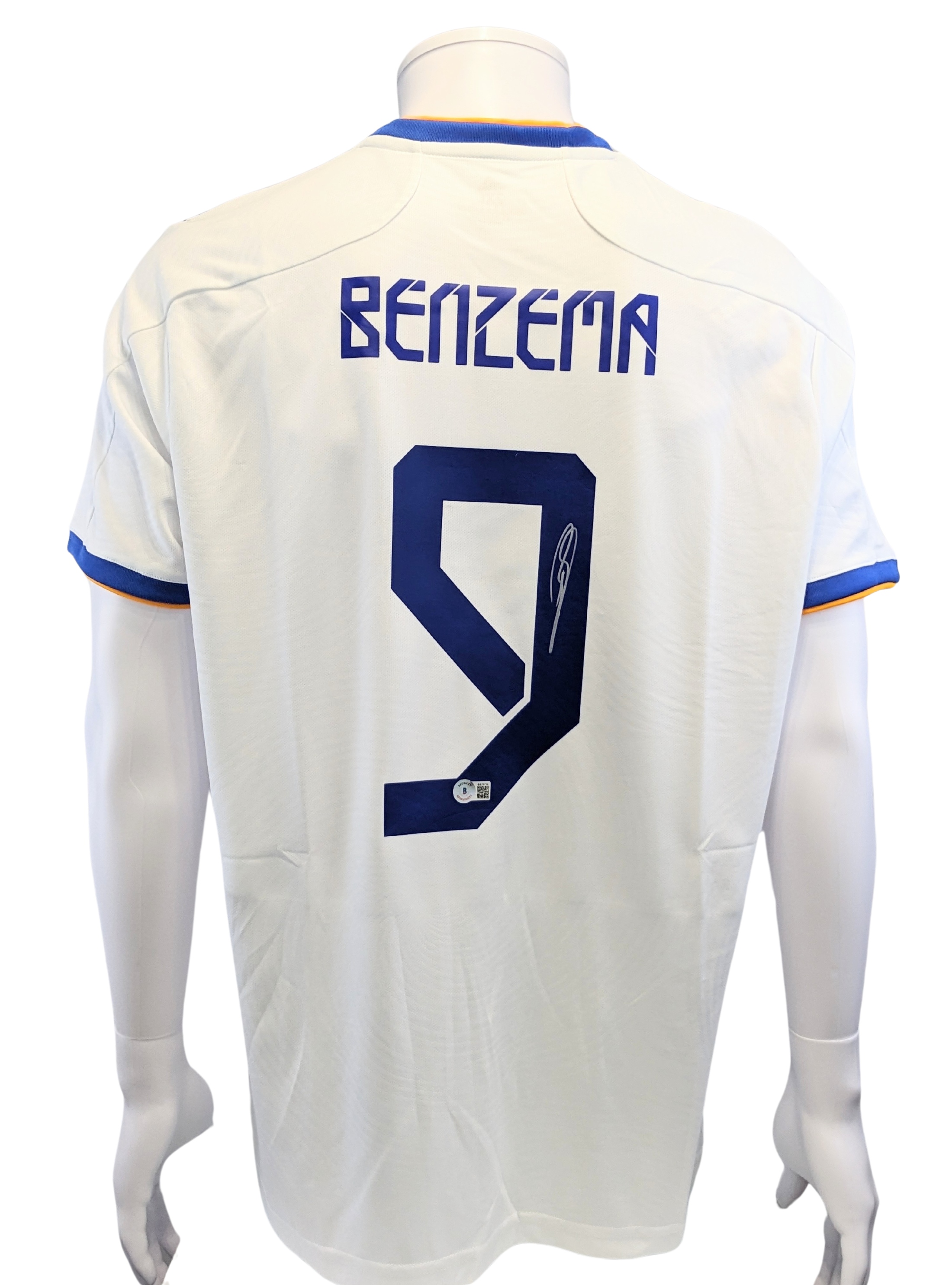 Karim Benzema #9 Autographed Adidas Real Madrid White & Blue Jersey
