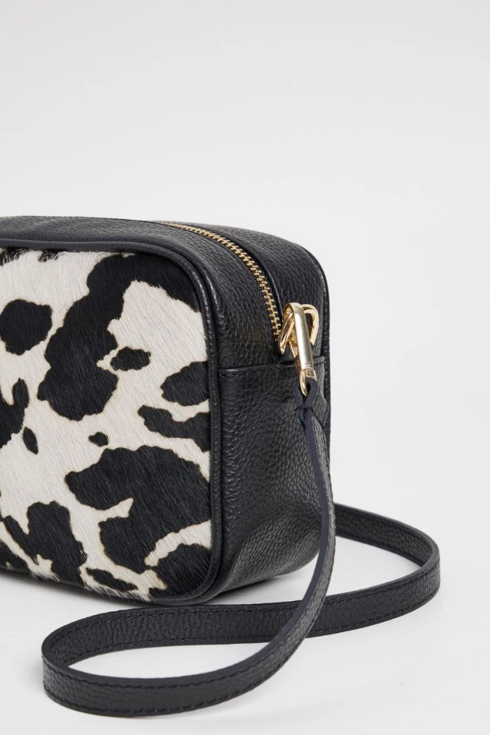Animal print shoulder bag - BLACK WHITE
