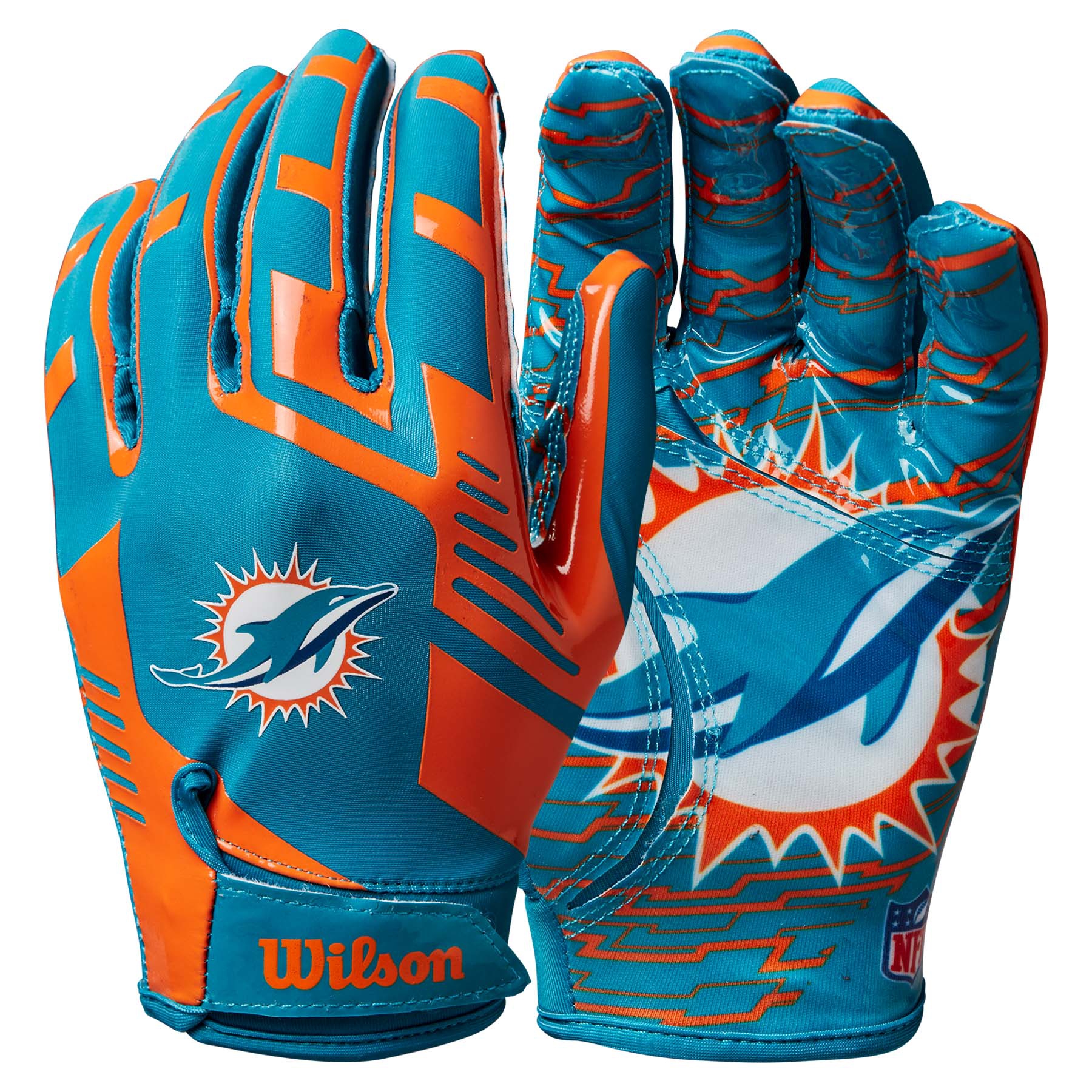Miami Dolphins Wilson Stretch-Fit NFL Receivers Gloves