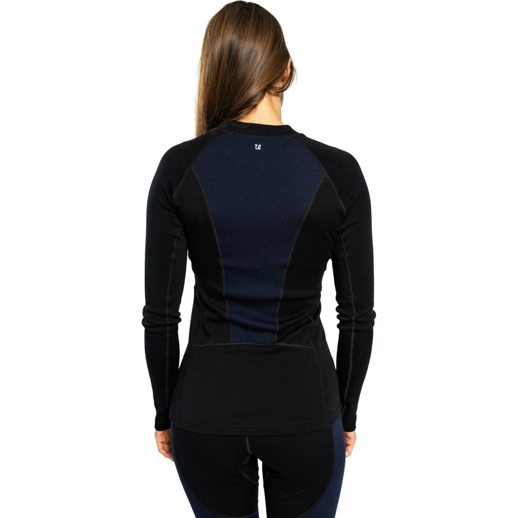 Ulvang Peak Map Crew Longsleeve Baselayer Women - Black/Navy Blue