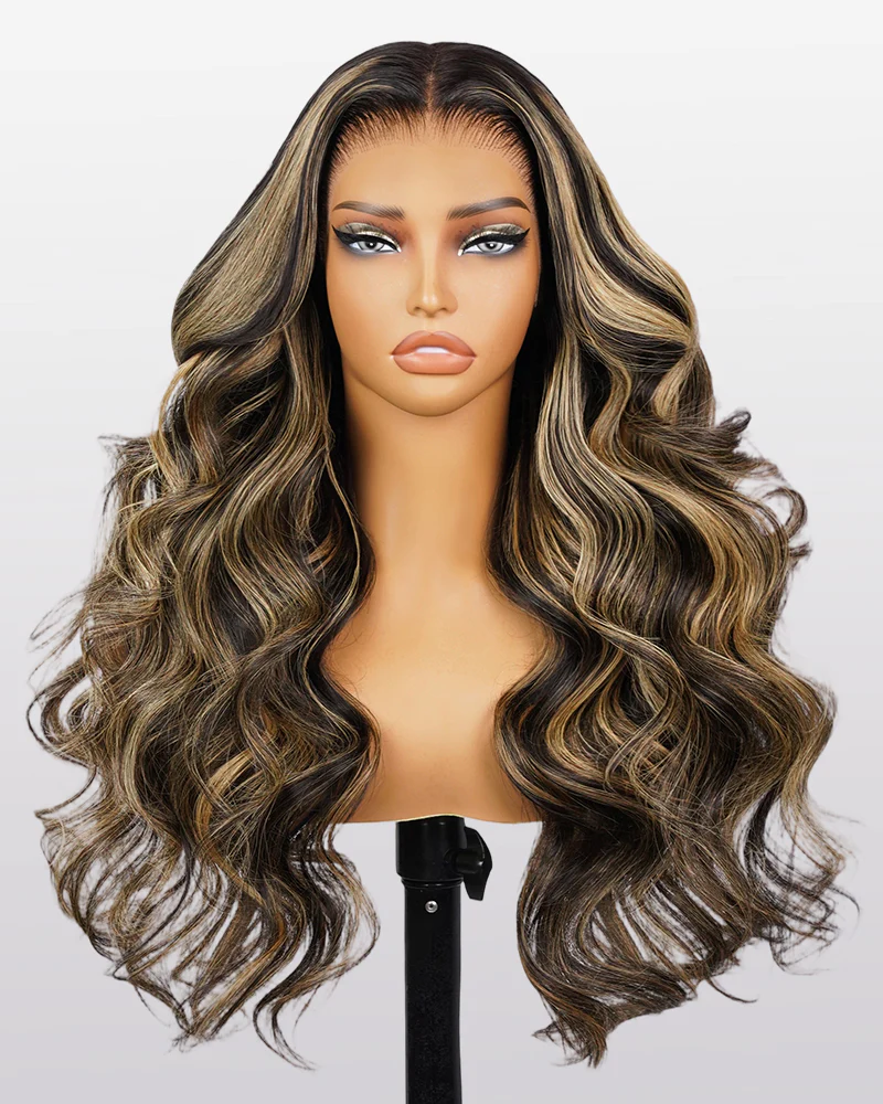 Ophirawig 13x6 Three-Go? Balayage Highlight Glueless Wig Body Wave With Drawstring 100% Human Hair Wig