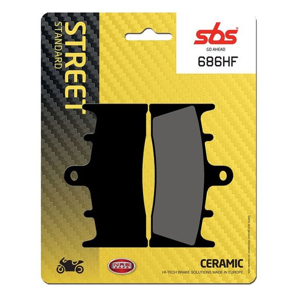 SBS 686HF Organic Front Brake PadsRef: 686HF / 686000