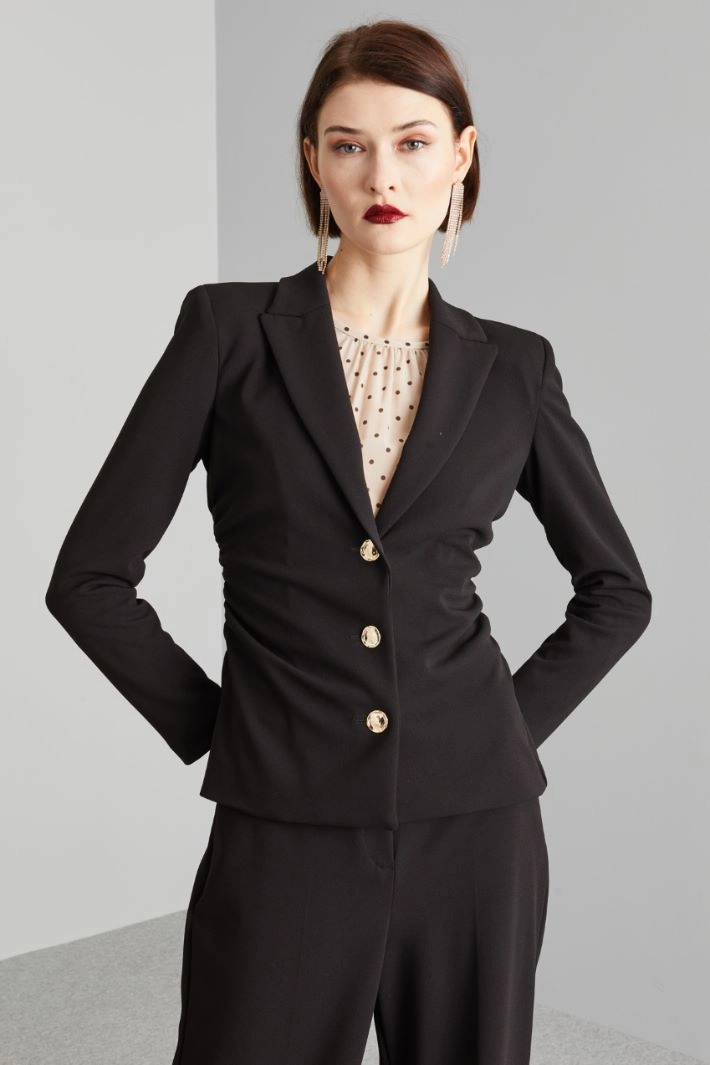 Fitted jersey blazer - BLACK GOLD