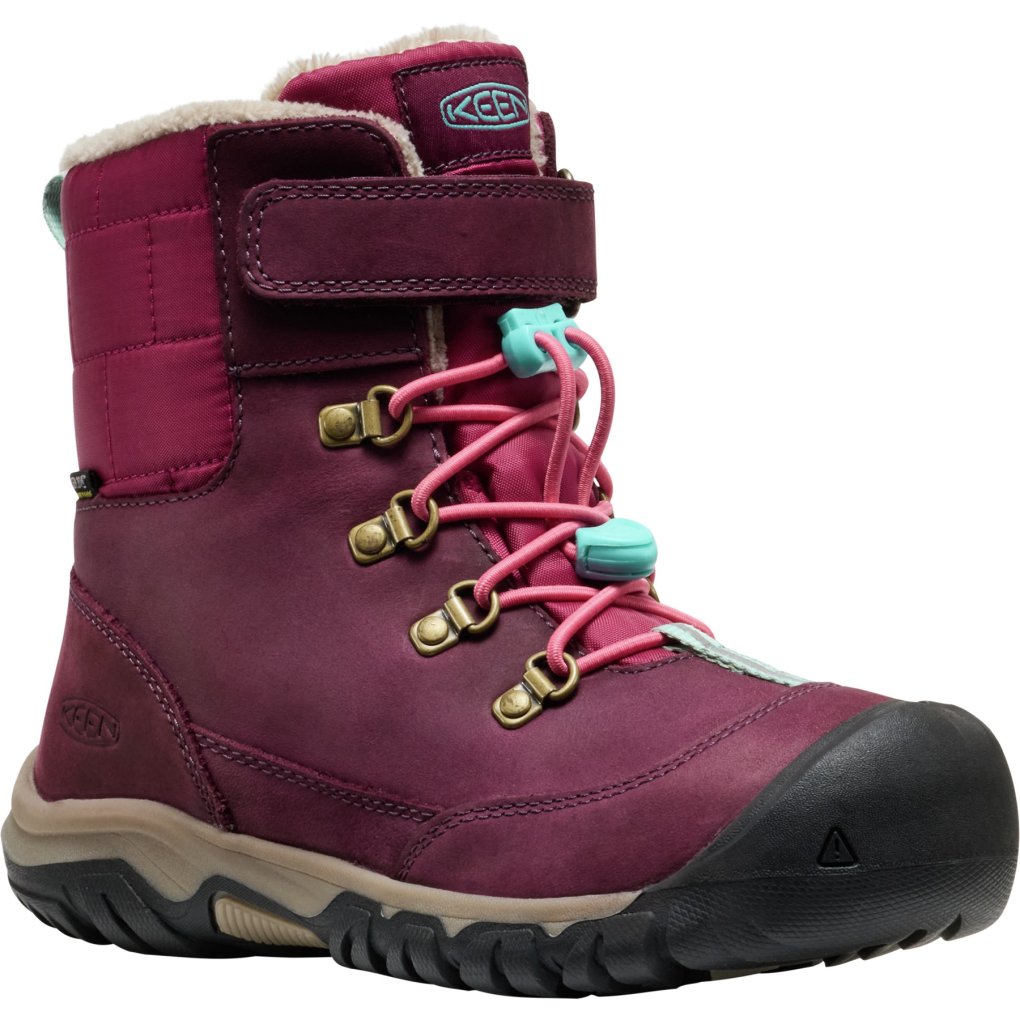 KEEN Kanibou Waterproof Winter Boots Youth - Fig/Pink Lemonade