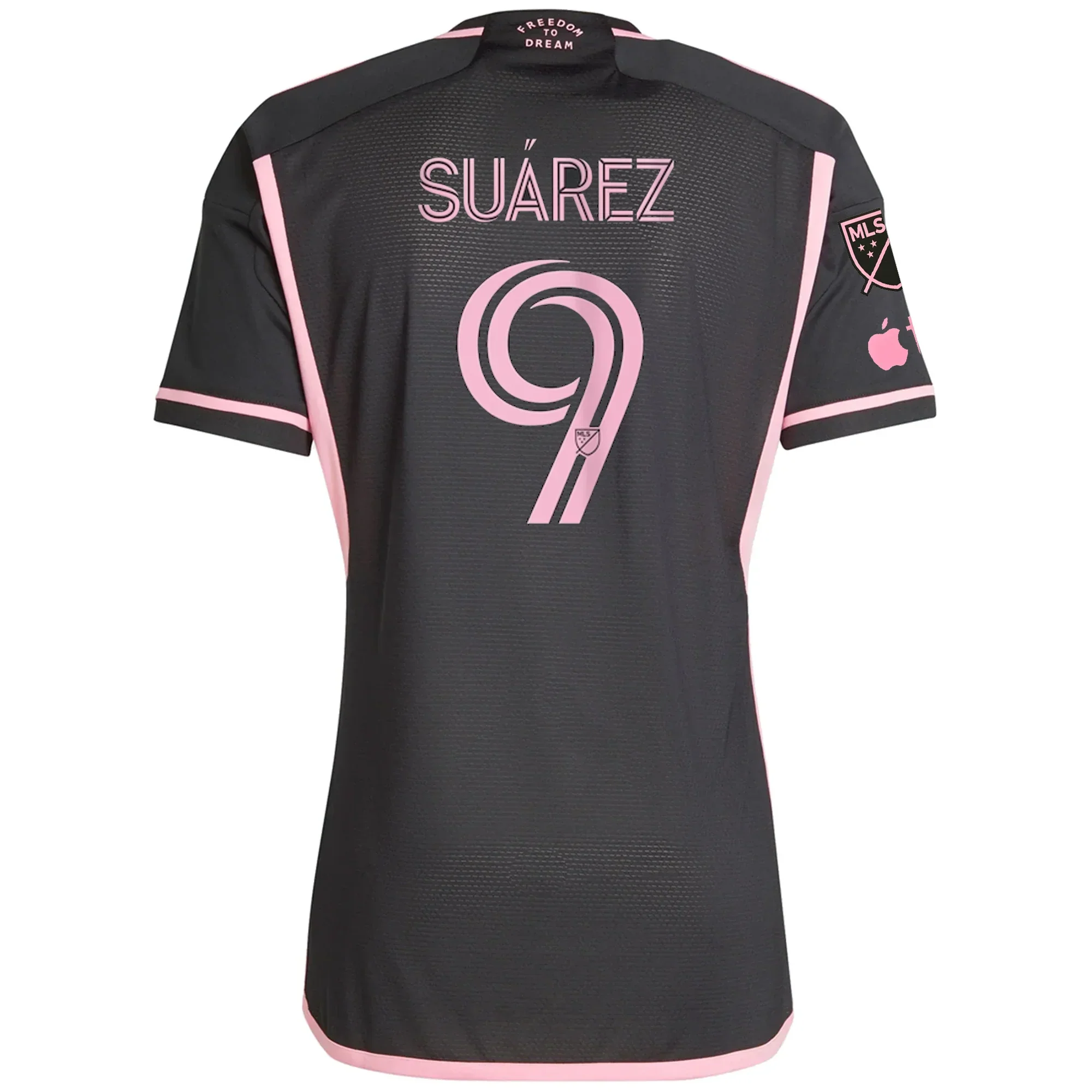 Inter Miami Authentic Luis Suarez Royal Caribbean Away Jersey w/ MLS + Apple TV Patches 23/24 (Black/Bliss Pink)