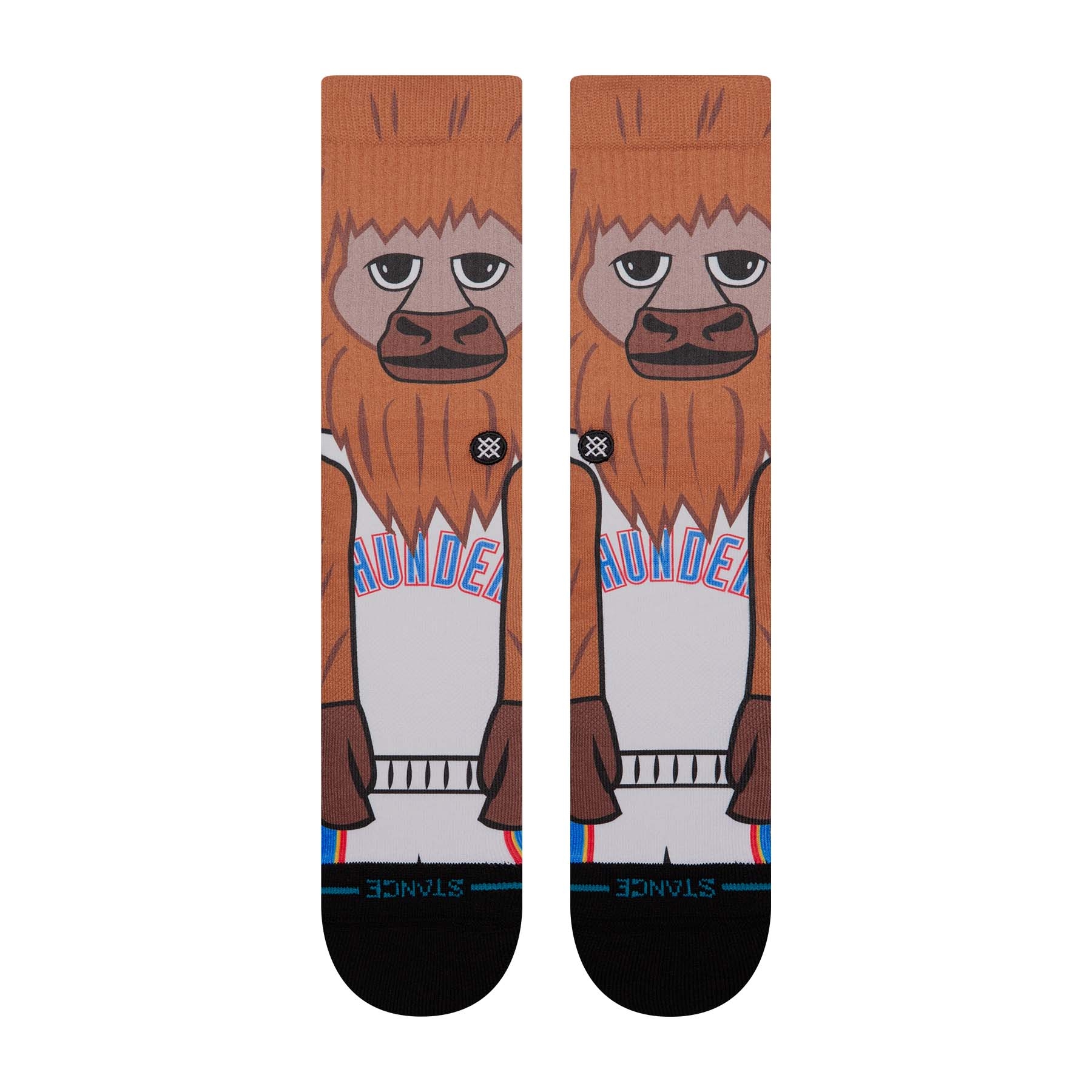 Oklahoma City Thunder Mascot Stance NBA Crew Socken