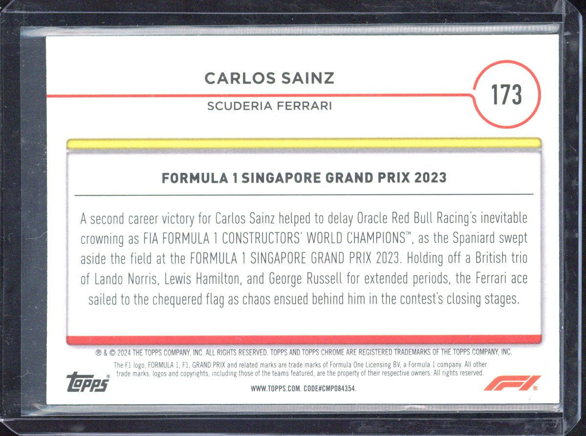 2024 Topps Chrome F1 Carlos Sainz /50