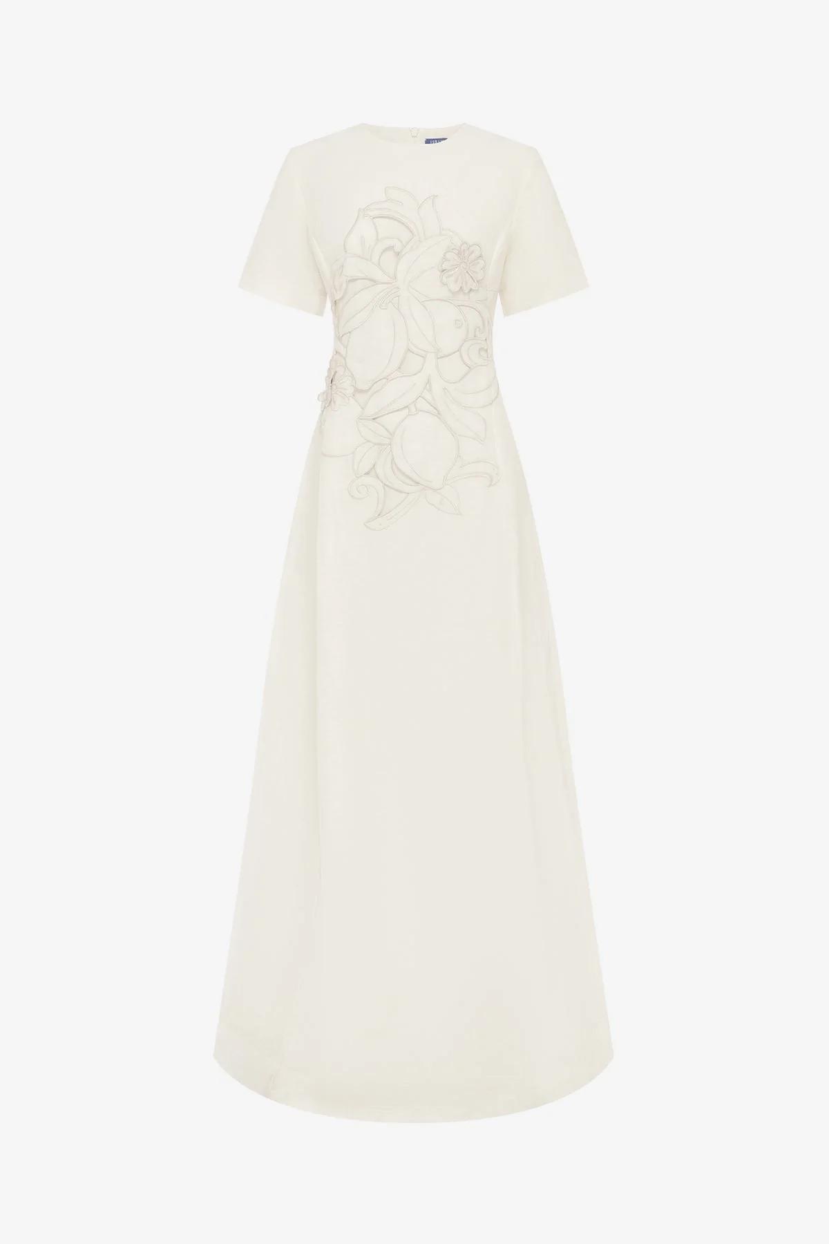 Alice Appliqué Short Sleeve Maxi Dress - Snow