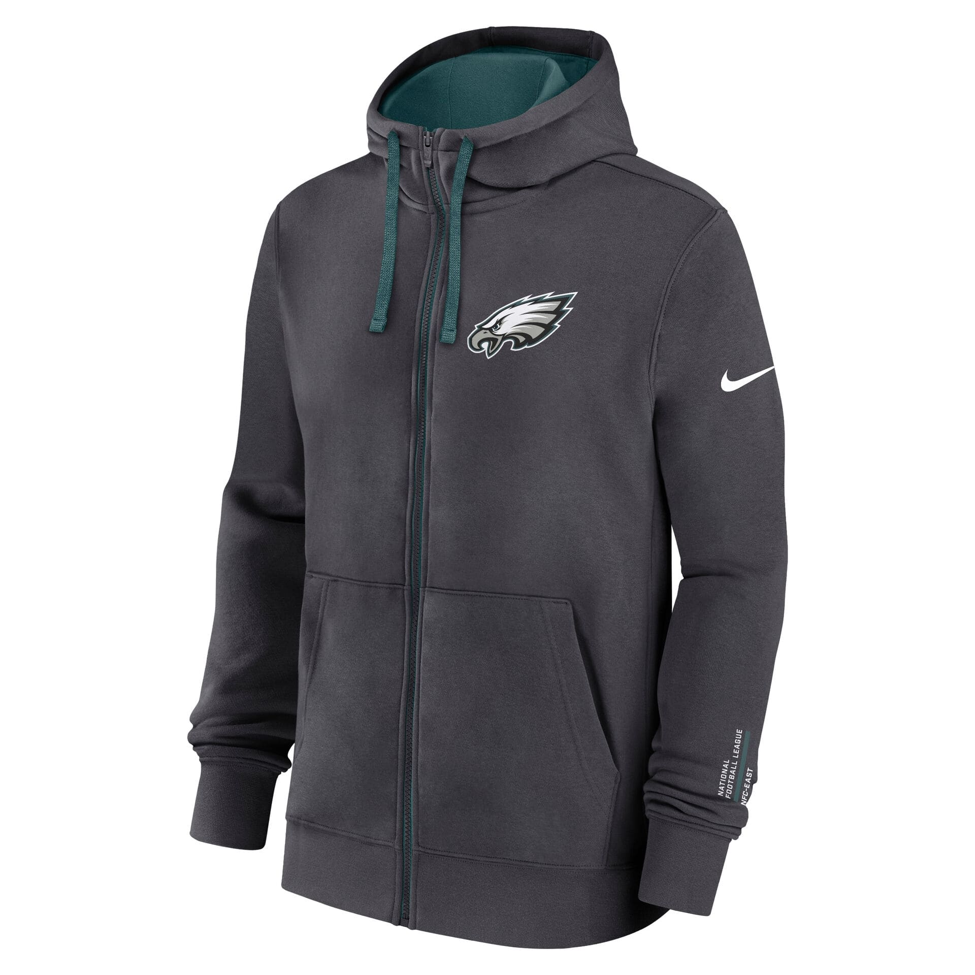 Philadelphia Eagles Playbook NFL Full-Zip Fleece Hoodie Anthracite