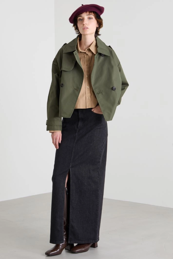 Cotton and twill shirt - CAMEL