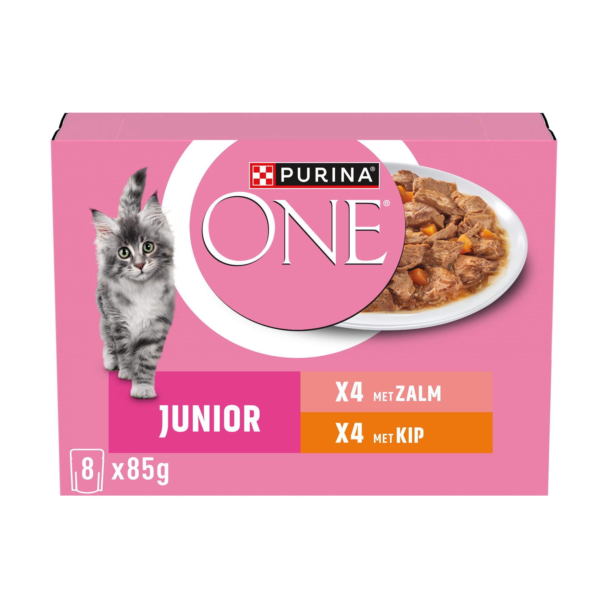 Purina ONE Junior Wet Food - Chicken & Salmon - 8 x 85 g
