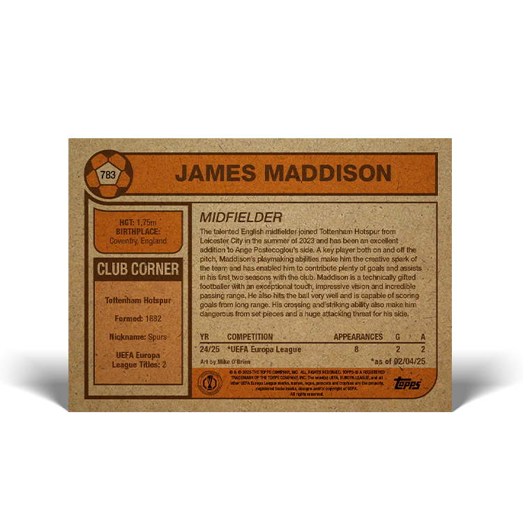 UCC Living Set Card 783 - James Maddison
