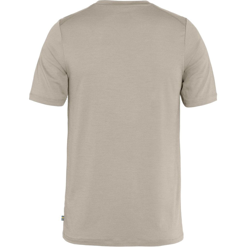 Fjällräven Abisko Wool Logo Shortsleeve Shirt Men - light fossil